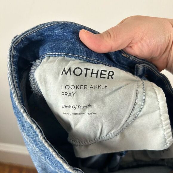 MOTHER Looker Ankle Fray Jeans Birds of Paradise Size 25 GUC D97 - Picture 6 of 8